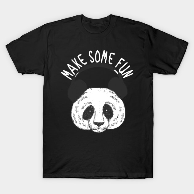 Panda Earphones T-Shirt by D3monic